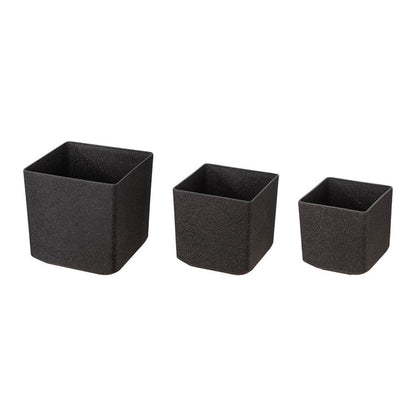 Eco-friendly Large Faux Marble Square Plastic Pot Planters, Set of 3