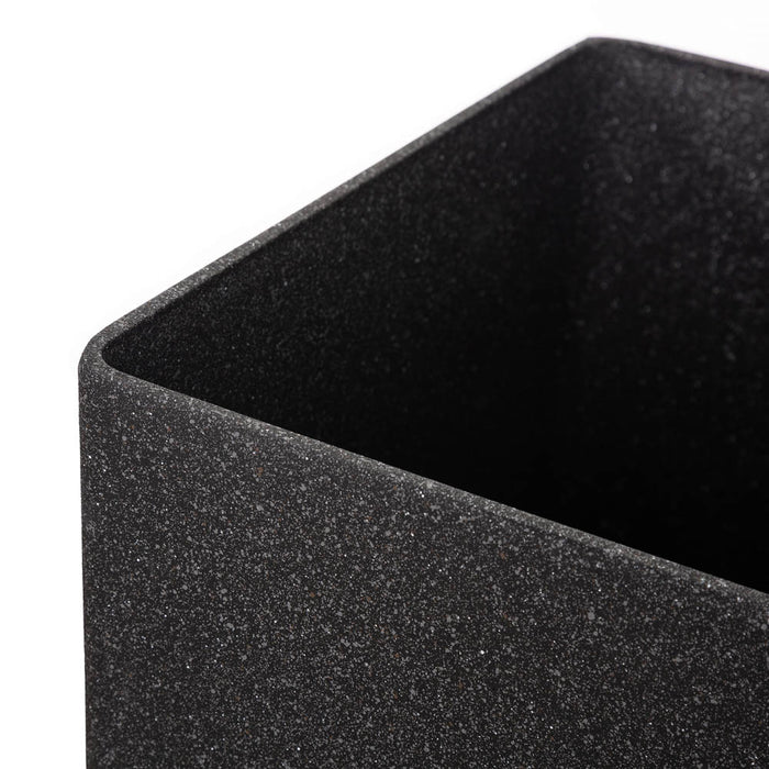 Eco-friendly Large Faux Marble Square Plastic Pot Planters, Set of 3