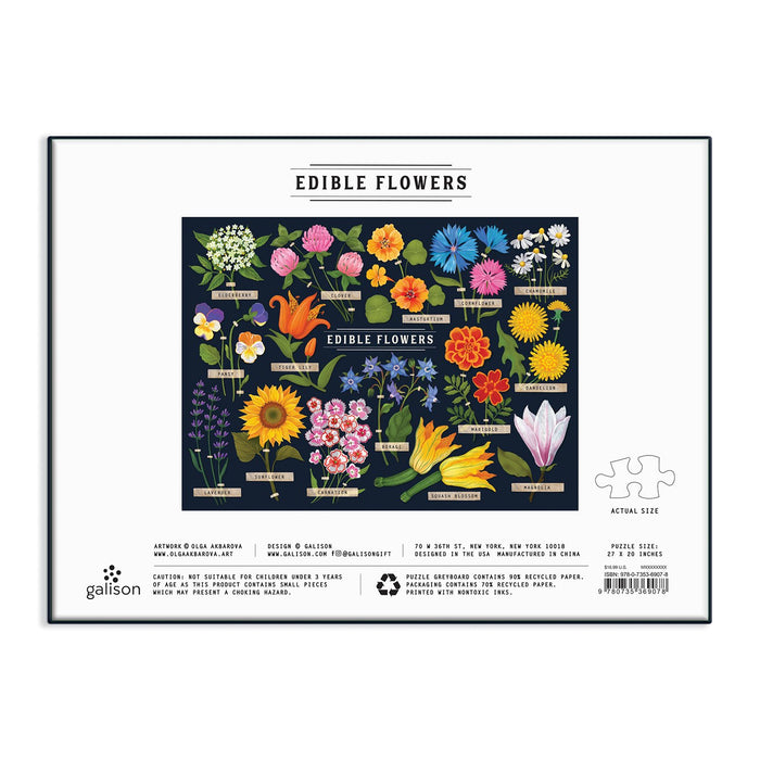 Edible Flowers 1000 Piece Jigsaw Puzzle 1000 Piece Puzzles Olga Akbarova