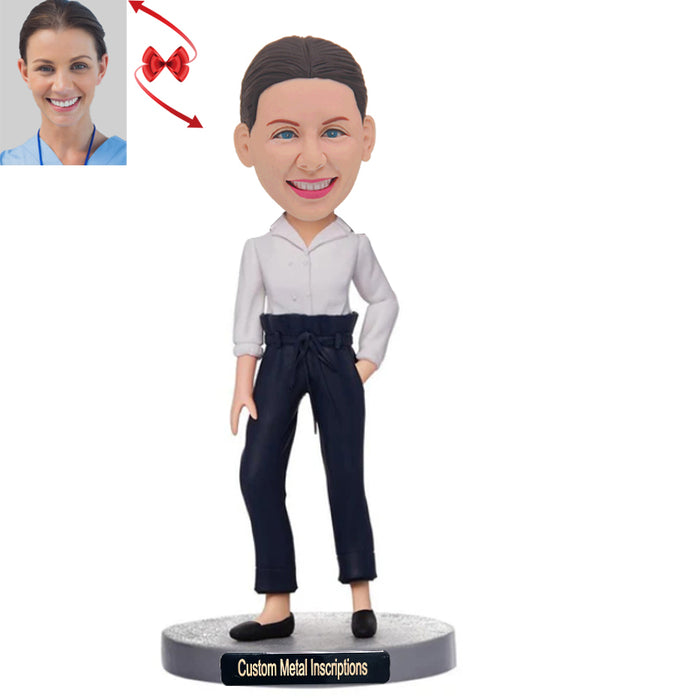 Efficient Lady Custom Bobblehead