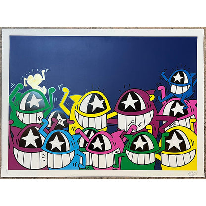 EL PEZ STREET PARTY NAVY BLUE 24CT GOLD LEAF ED OF 20 – AUGMENTED REALITY PRINT