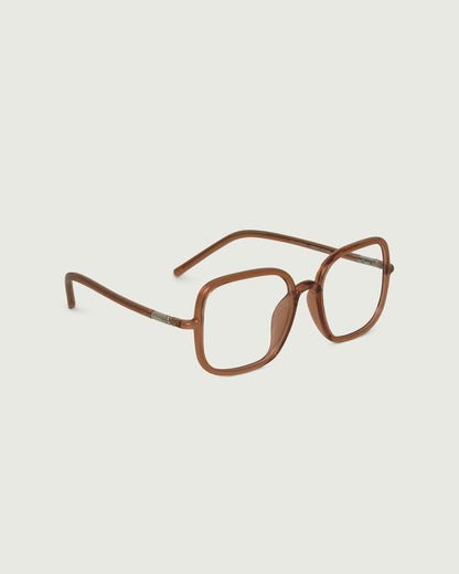 Ale::Eleanor Eyeglasses square red castor seed front diagonal