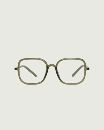 Basil::Eleanor Eyeglasses square green castor seed front