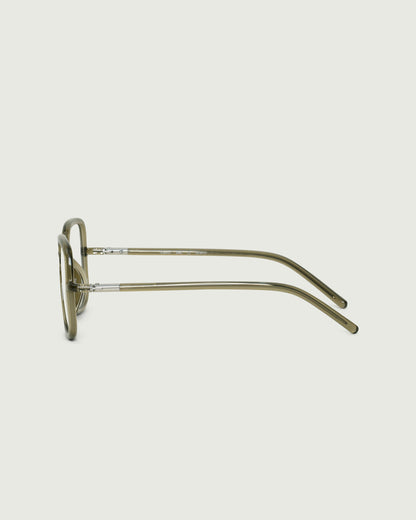 Basil::Eleanor Eyeglasses square green castor seed side