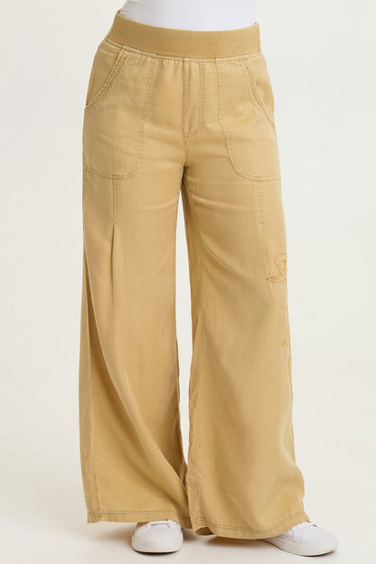 XCVI Embroidered Dacia Twill Pleated Pant