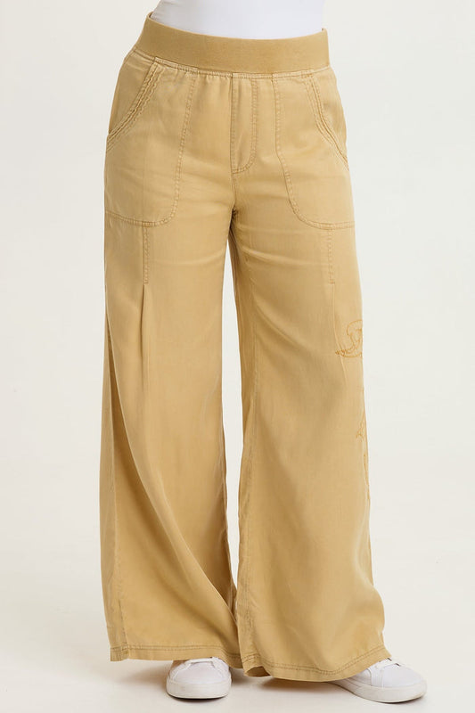 XCVI Embroidered Dacia Twill Pleated Pant