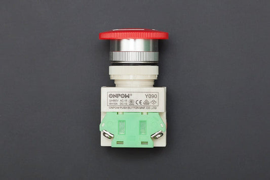 Emergency Stop Mushroom Push Button Switch by DFRobot - The Pi Hut