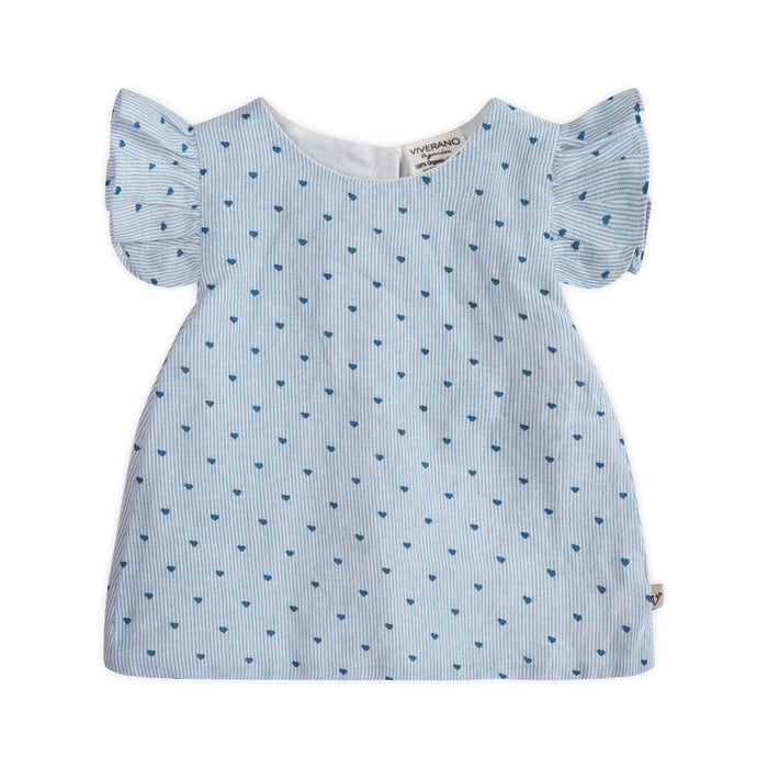 Emery Hearts Baby Ruffled Sleeve Top + Bloomer (Organic)