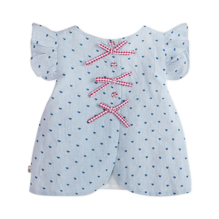 Emery Hearts Baby Ruffled Sleeve Top + Bloomer (Organic)