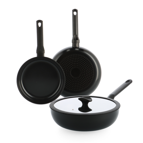 Enjoy 3-delig pannenset Black met wok
