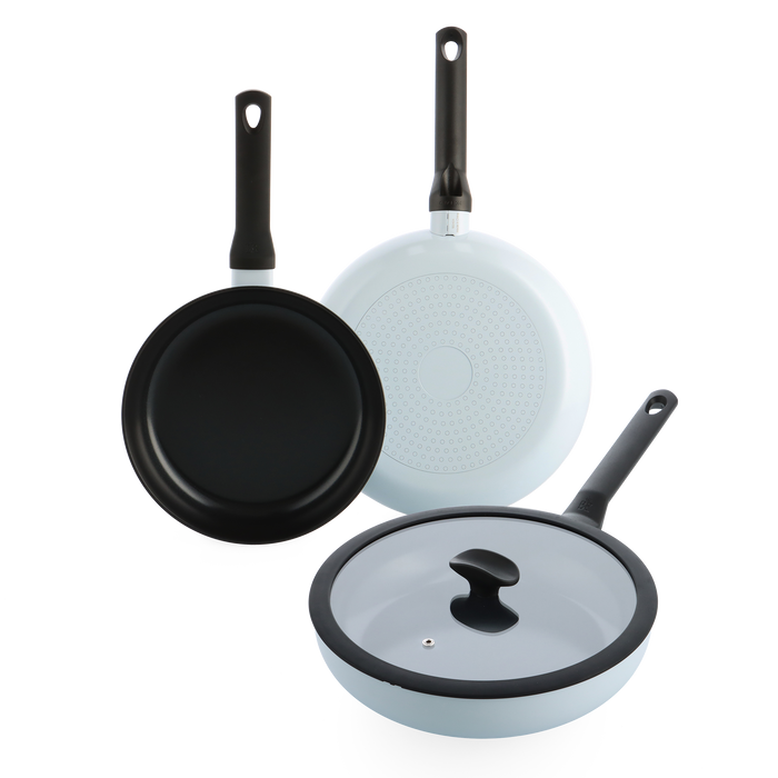 Enjoy 3-delig pannenset Light Blue met hapjespan