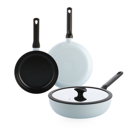 Enjoy 3-delig pannenset Light Blue met wok