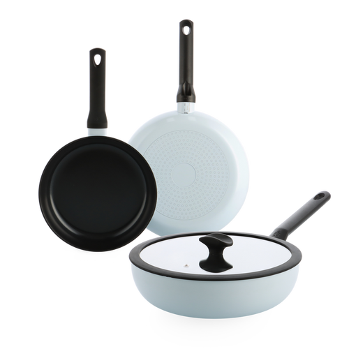 Enjoy 3-delig pannenset Light Blue met wok