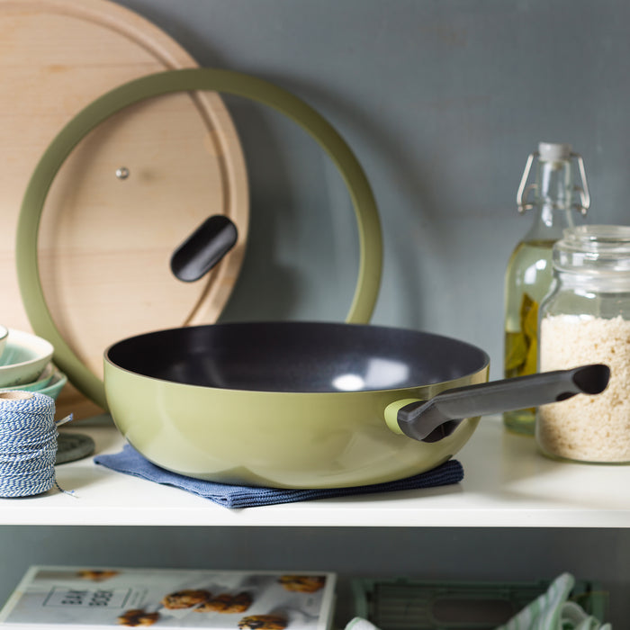 Enjoy 3-delig pannenset Olive Green met wok