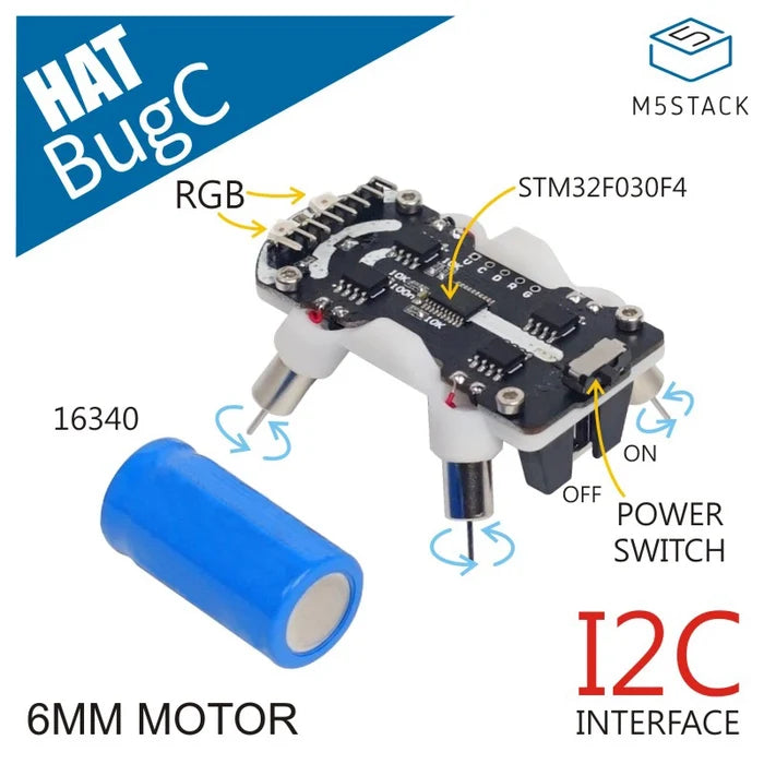 [EOL] BugC (W/O M5StickC) Programmable Robot Base - m5stack-store