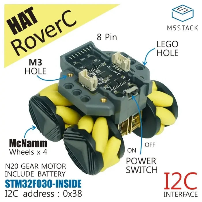 [EOL] RoverC(W/O M5StickC) - Omnidirectional Robot Base - m5stack-store
