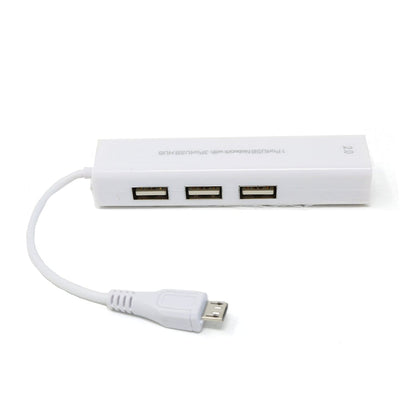 Ethernet and USB Hub with Micro-USB OTG Connector by The Pi Hut - The Pi Hut