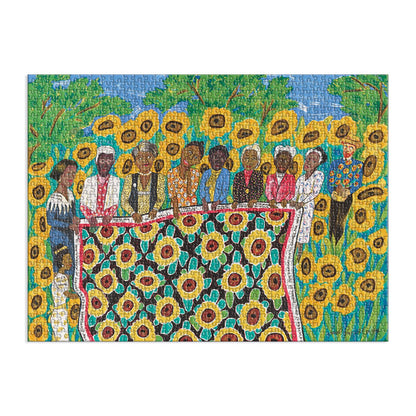 Faith Ringgold The Sunflower Quilting Bee at Arles 1000 Piece Jigsaw Puzzle 1000 Piece Puzzles Faith Ringgold