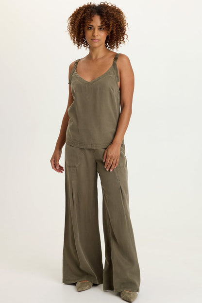 XCVI Faizon Twill Buckle Straps Tank