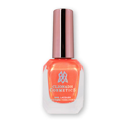 Bottle of nail polish containing Fall Festival Nail Lacquer on white background.