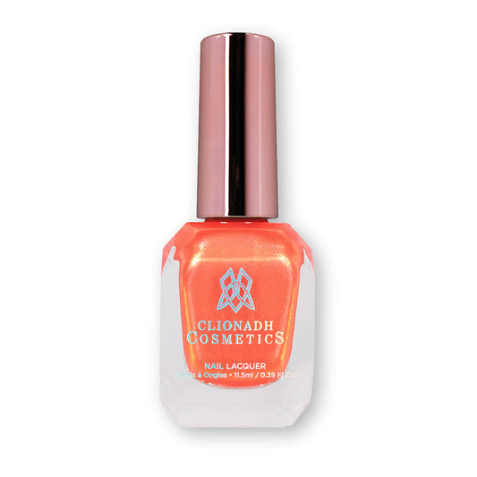 Bottle of nail polish containing Fall Festival Nail Lacquer on white background.