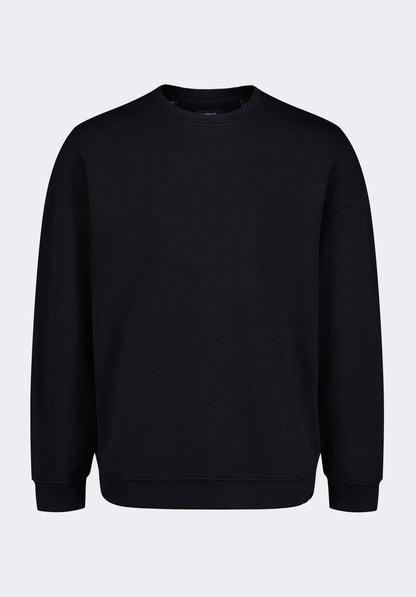 Buffalo Men Sweatshirts Black Knit Sweatshirt Relaxed Fit Crew