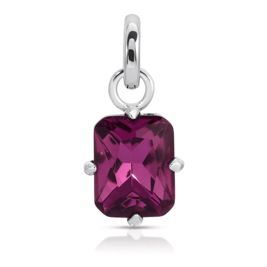 February Amethyst Birthstone Charm - Emerald