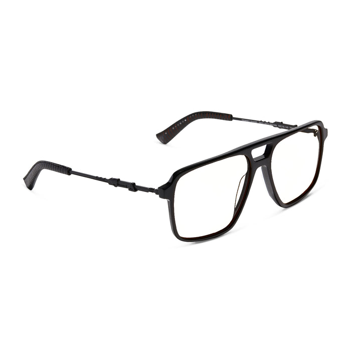 star wars x diff eyewear fennec shand aviator glasses with a black frame and prescription lenses angled view