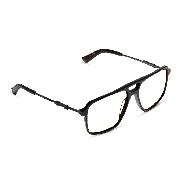star wars x diff eyewear fennec shand aviator glasses with a black frame and prescription lenses detailed view