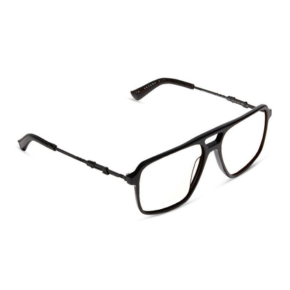 star wars x diff eyewear fennec shand aviator glasses with a black frame and prescription lenses detailed view