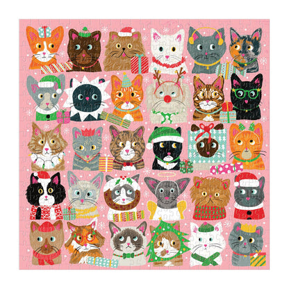 Festive Furballs 500 Piece Jigsaw Puzzle holiday 500 Piece Puzzles Galison
