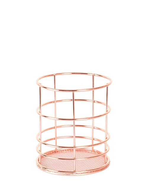 Fine Living Horizontal Wire Pen Holder - Rose Gold