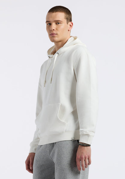 Buffalo Men Sweatshirts White Knit Sweatshirt Relaxed Fit Kangaroo Pocket