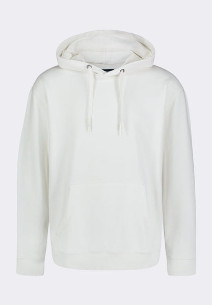 Buffalo Men Sweatshirts White Knit Sweatshirt Relaxed Fit Kangaroo Pocket