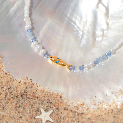 Fish in Paradise Beaded Necklace