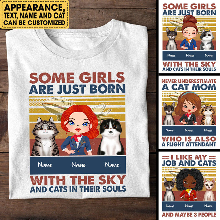 Flight Attendants Love Cats - Personalized Flight Attendant Shirt