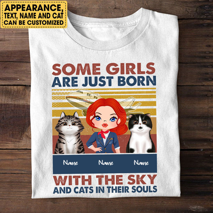 Flight Attendants Love Cats - Personalized Flight Attendant Shirt