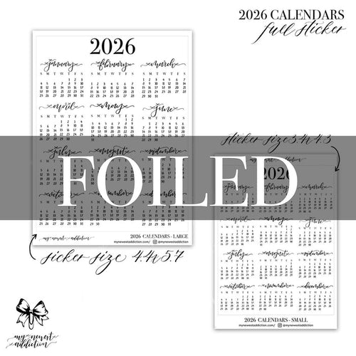 FOILED 2026 Calendars - Full Page | lettering by Jesenia