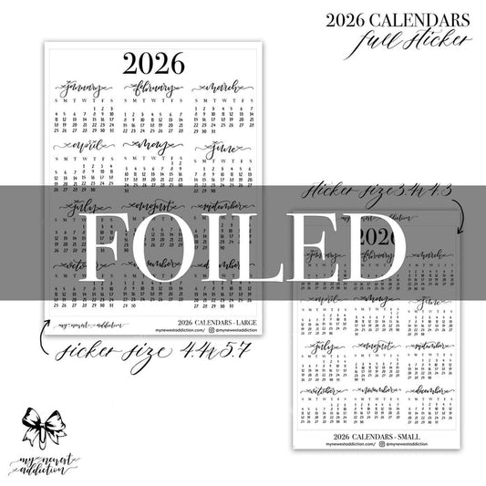 FOILED 2026 Calendars - Full Page | lettering by Jesenia
