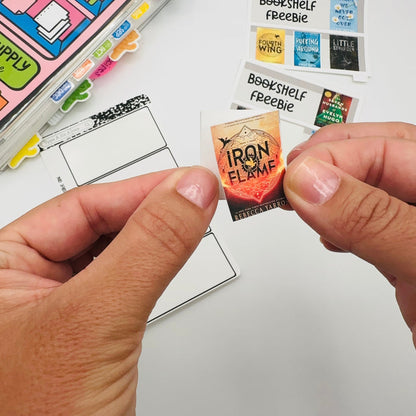 Foldable Book Sticker Sheet (w/ Bookshelf Freebie Stickers!)