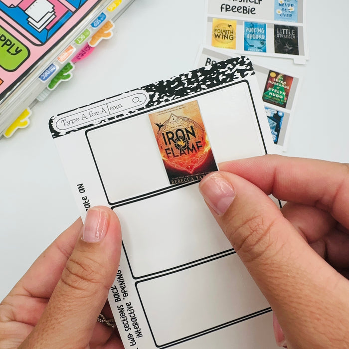 Foldable Book Sticker Sheet (w/ Bookshelf Freebie Stickers!)