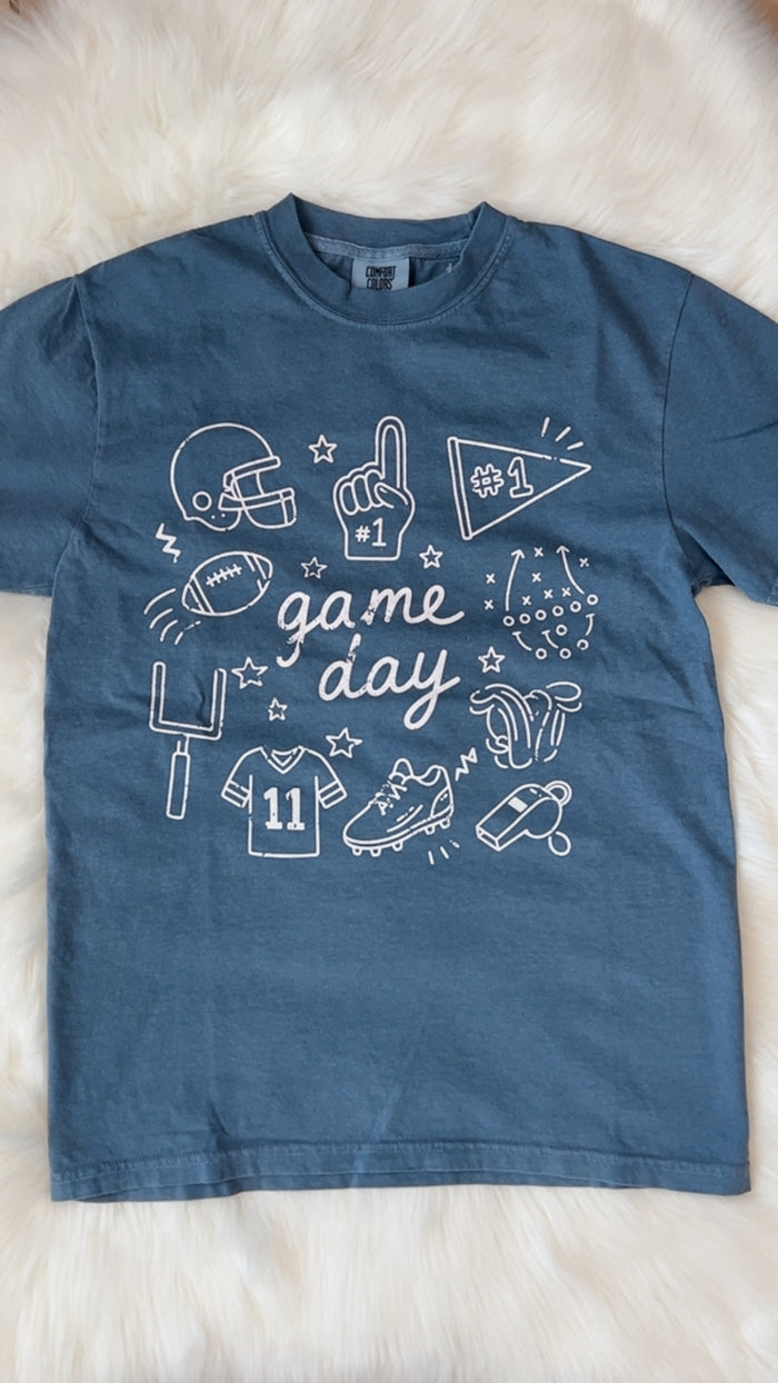 Football Game Day Doodle Tee