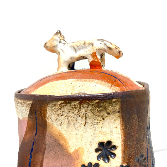 Footed fox jar