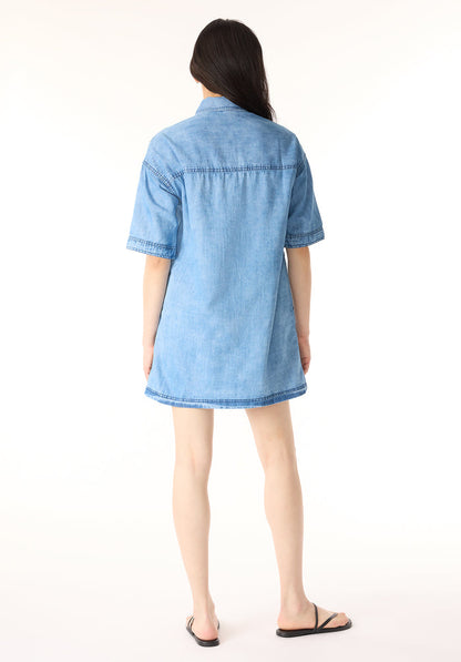 Buffalo Dresses Blue Woven Casual Dresses Relaxed Fit Shirt Dress