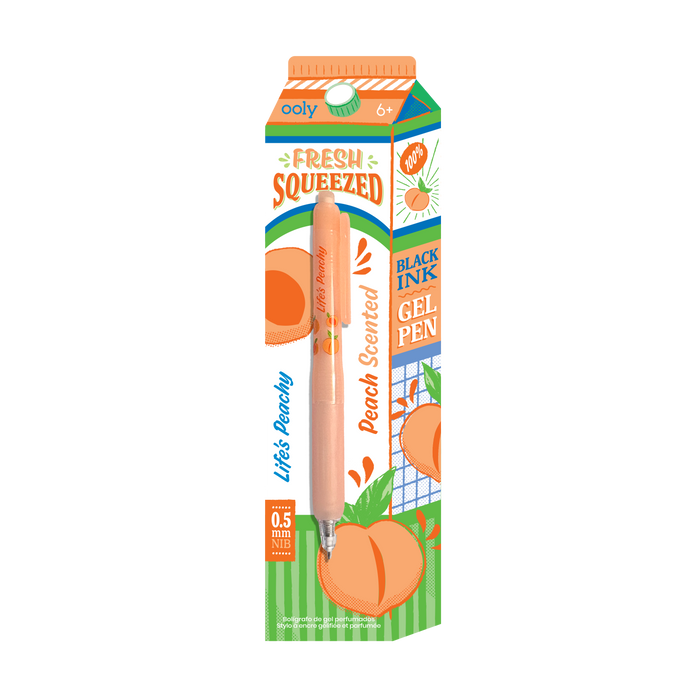 Fresh Squeezed Fruit Scented Gel Pen - Black Ink - Peach