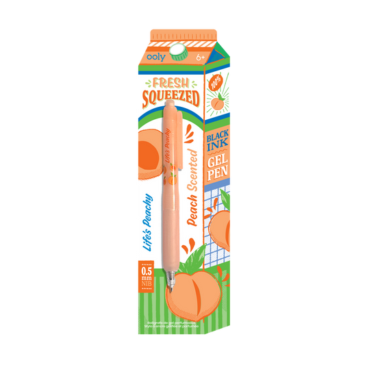 Fresh Squeezed Fruit Scented Gel Pen - Black Ink - Peach