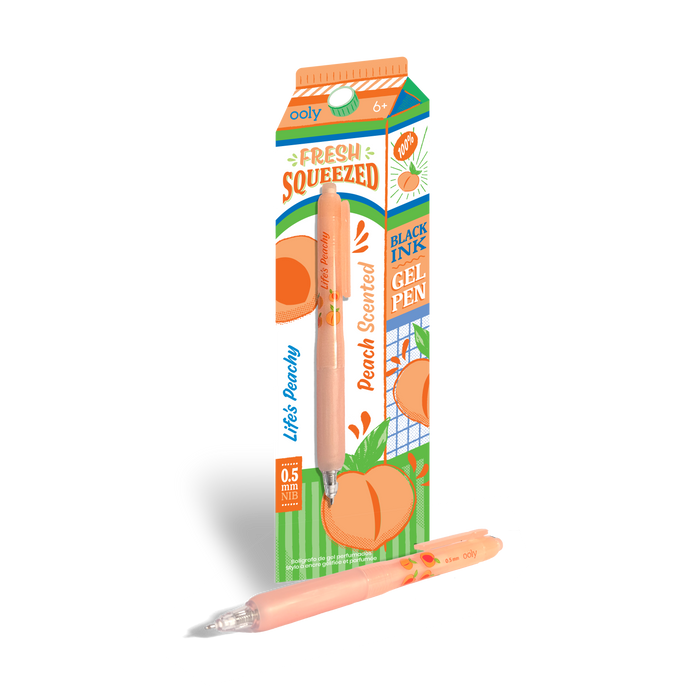 Fresh Squeezed Fruit Scented Gel Pen - Black Ink - Peach