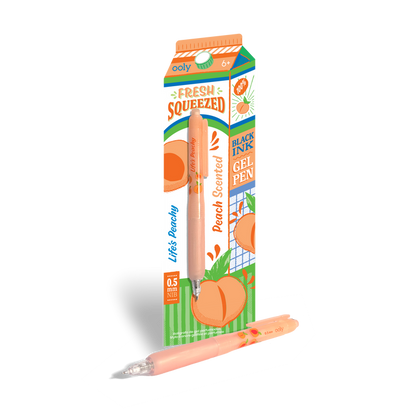 Fresh Squeezed Fruit Scented Gel Pen - Black Ink - Peach