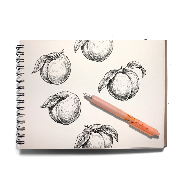 Fresh Squeezed Fruit Scented Gel Pen - Black Ink - Peach