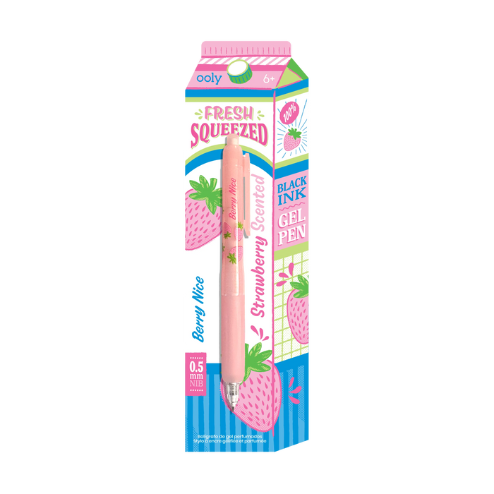 Fresh Squeezed Fruit Scented Gel Pen - Black Ink - Strawberry